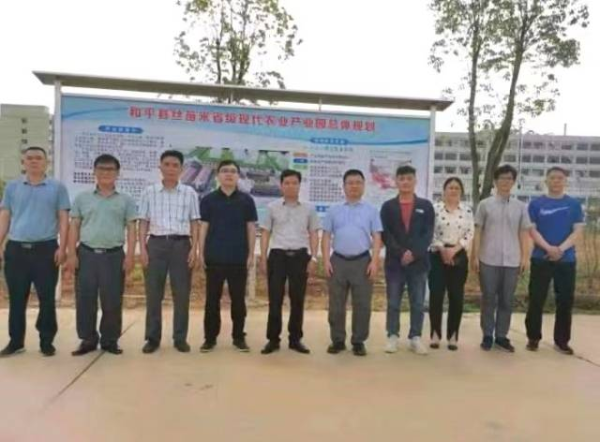 省农科院专家团队参观和平县丝苗米产业园。