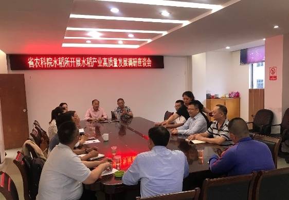 省农科院水稻所专家与仁化农业农村局领导在座谈交流。