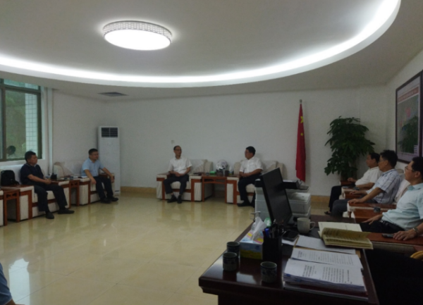 在东源县政府交流座谈会现场。 在东源县政府交流座谈会现场。